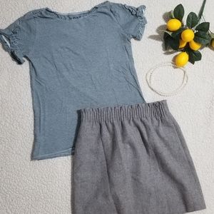 2 for 1! JCrew paperbag skirt with loft tee